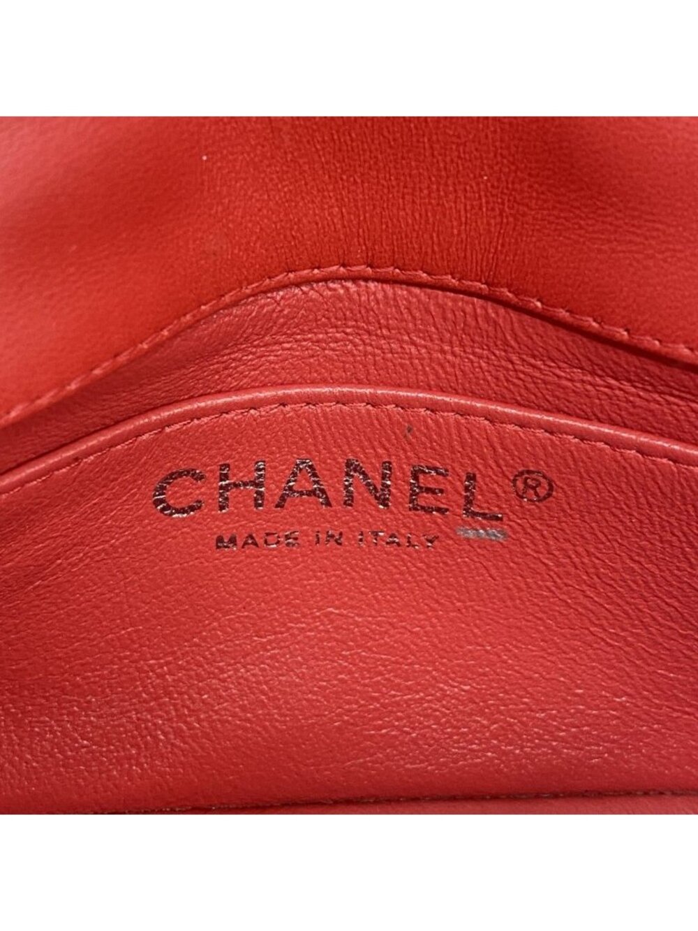 Chanel Shoulder Bag Mini Quilted Lambskin Red Silver - Picture 5 of 9